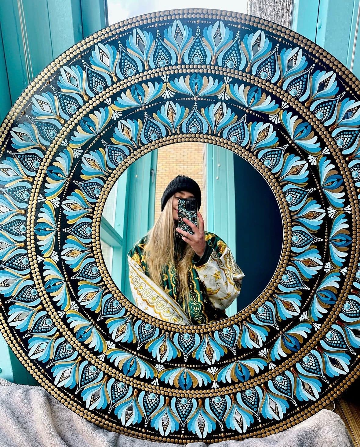 Hand-painted mandala by Cheryl Harte